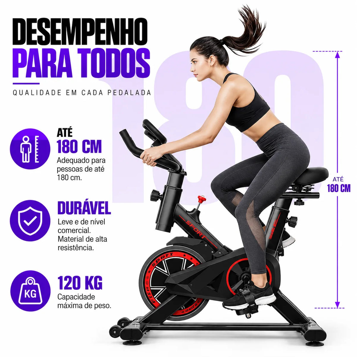 Bicicleta Bike Ergometrica Fitness Profissional 120kg