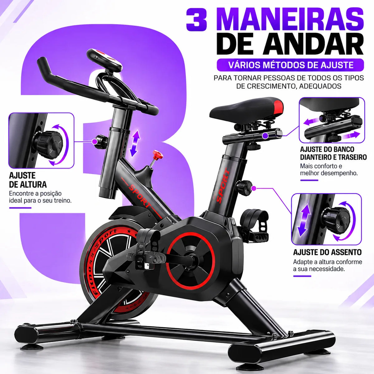 Bicicleta Bike Ergometrica Fitness Profissional 120kg