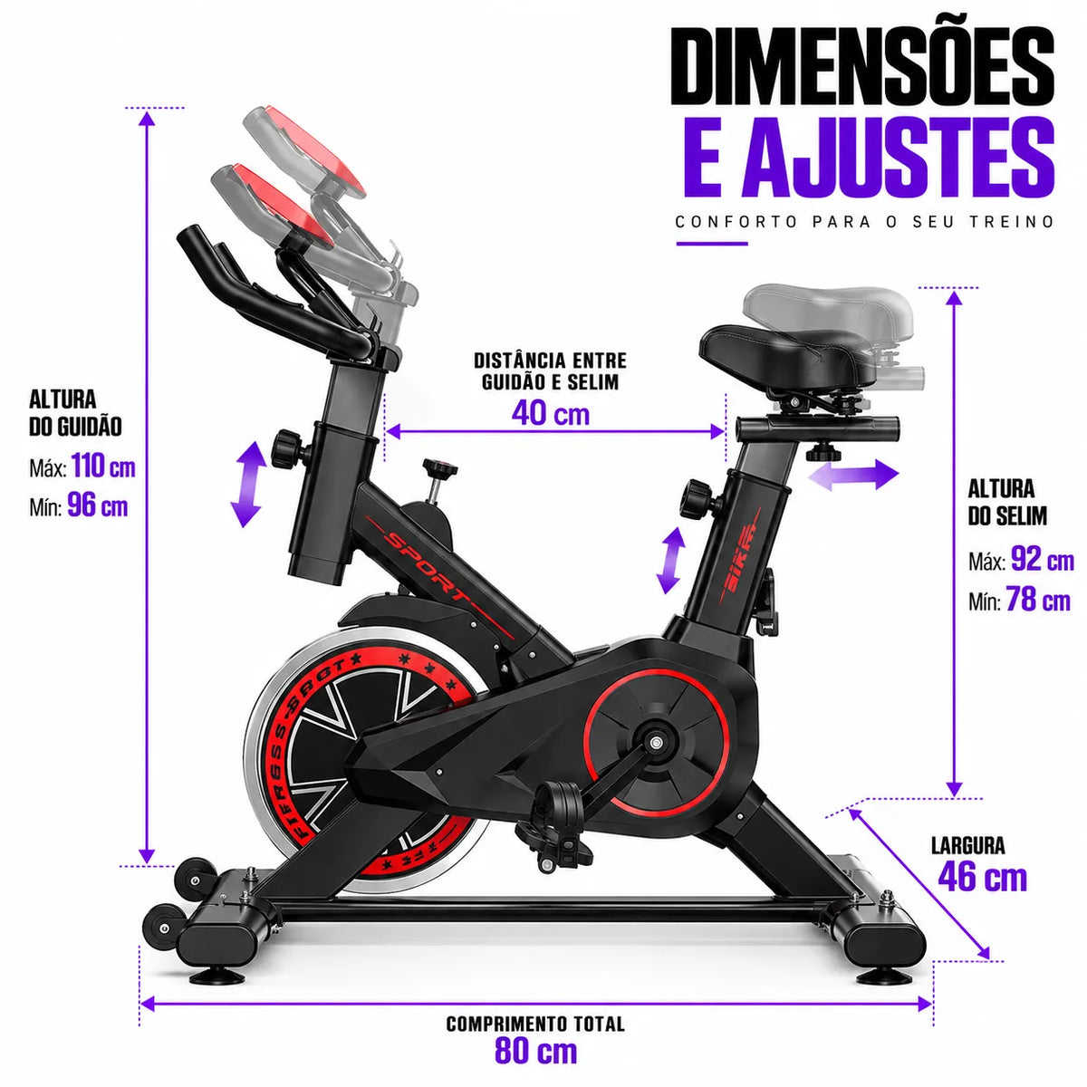 Bicicleta Bike Ergometrica Fitness Profissional 120kg