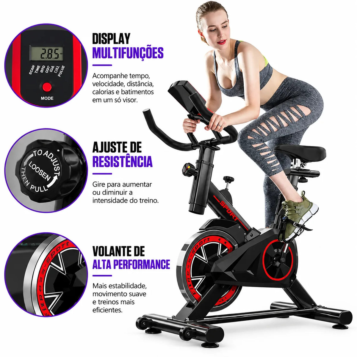 Bicicleta Bike Ergometrica Fitness Profissional 120kg